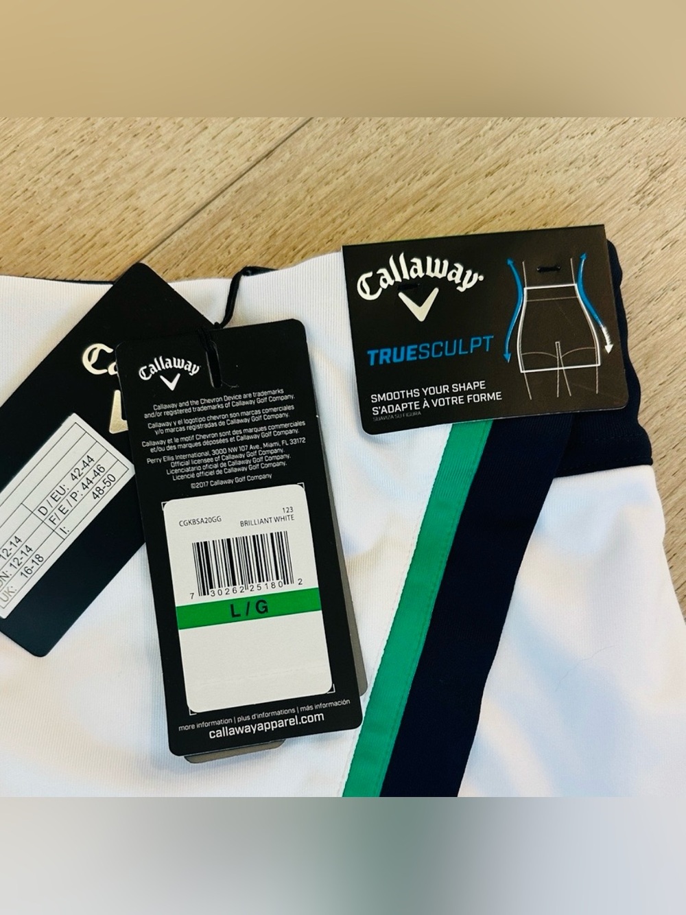 Callaway Truesculpt White Golf Skort UPF Performance Skirt Size Large NWT - Picture 2 of 5